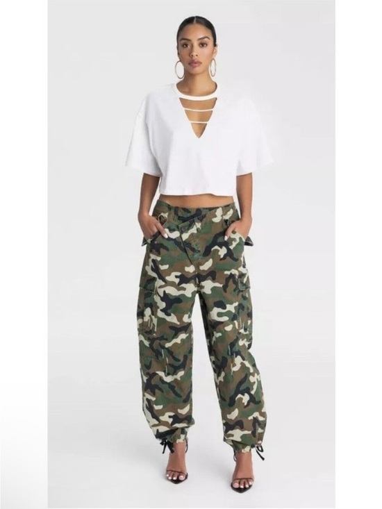 Pants - KBB by KAHLANA Women's Mid-Rise Straight Leg 'The Cargo Jogger' - Dark Camo
